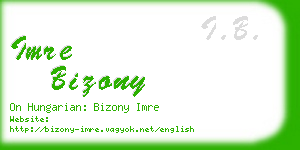 imre bizony business card